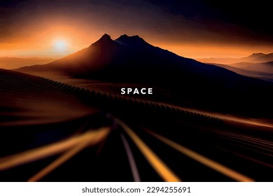 Sunrise in mountains galaxy,landscape, mountains, sun, clouds, nature.