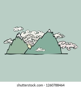 Sunrise in the mountains. illustration