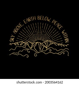 Sunrise in the mountains. Vector illustration
