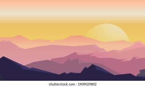 Sunrise mounting vector image red
