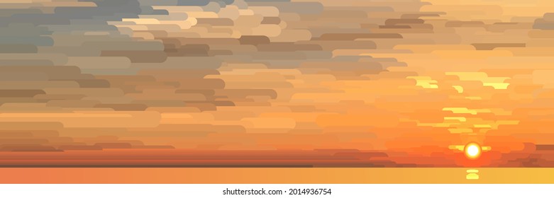 Sunrise on the beach background. Vector illustration, EPS 10