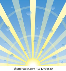 sunrise on the blue sky
