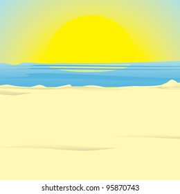 sunrise on ocean. vector illustration