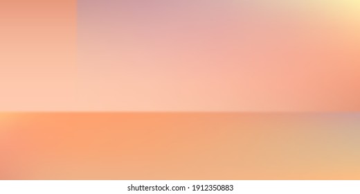 Sunrise Orange Soft Gradient Mesh Screens Illustration. Pastel Blank Smooth Geometric Surface Backdrop. Empty Modern Yellow Watercolor Colorful Blurred Texture. Sunset Pink Purple Original Background.