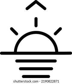 Sunrise With Outline Style, Weather Sign And Symbol Isolated On White Background
Description