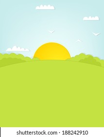 sunrise over the hill