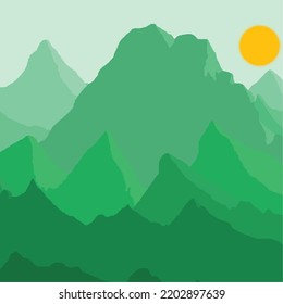 Der Sonnenaufgang über dem Berg