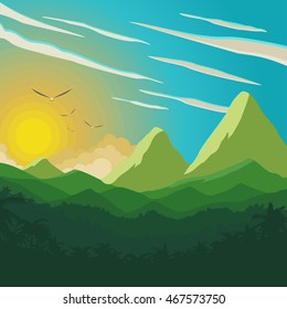 Sunrise over the mountains