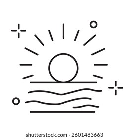Sunrise over Water vector line