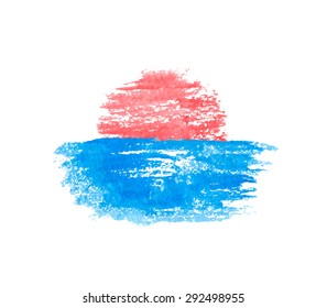  Sonnenaufgang auf dem Wasser, Vektorgrafik-Logo