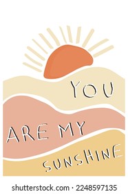 Sunrise pastel background. Inspirational wall hangings.