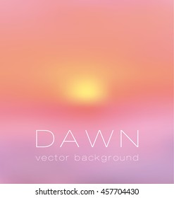 Sunrise Pastel Pink Concept Background. Dawn Vector Illustration. Color Gradient Design Element. Smooth Abstract Colorful Back.