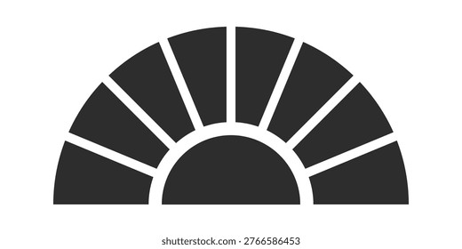 Sunrise Rays Fan Window Arch Silhouette