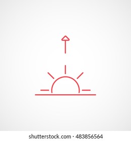 Sunrise Red Flat Icon On White Background
