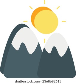 Ascenso del sol
diseño de icono plano 