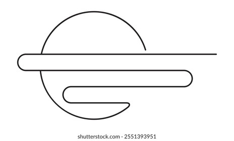 Sunrise. The sea. Sunlight. Logo. Outline. Sunshine. Illustration. Vector