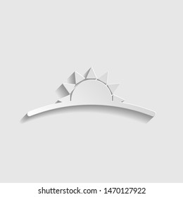Sunrise sign. Paper style icon. Illustration.