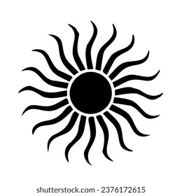 Sunrise silhouette black colour design logo