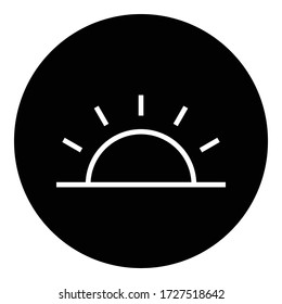 Sonnenaufgang einfache Ikone. Flachdesign