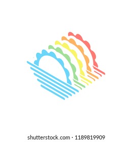 sunrise. simple weather icon. Stack of colorful isometric icons on white background