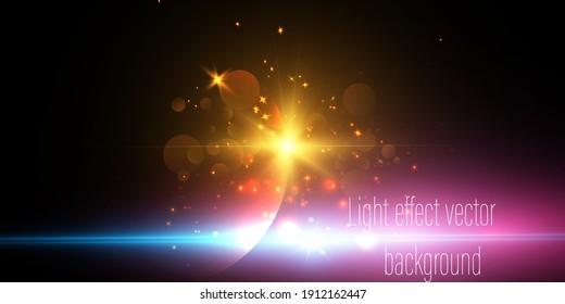 Sunrise from space, outer space. Vector 10 eps.	