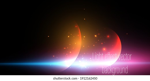 Sunrise from space, outer space. Vector 10 eps.	