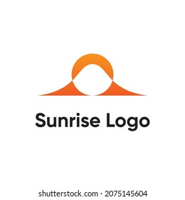 Elemento de plantilla de diseño del logotipo del logotipo de la ilustración de la mañana del sol de la salida del sol