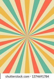 Sunrise sun rays in retro starburst style. Background template for circus posters. flat vector illustration.