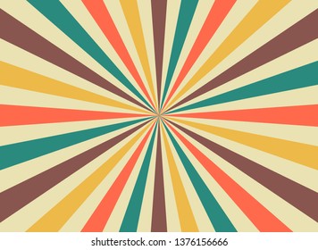 Sunrise sun rays in retro starburst style. Background template for circus posters. flat vector illustration.