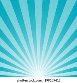 sunrise with sunbeams on blue background. vector illustration eps10