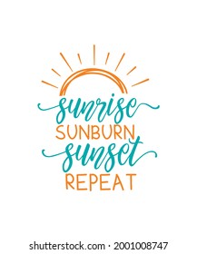 Sunrise Sunburn Sunset Repeat Vector Printable Stock Vector (Royalty ...