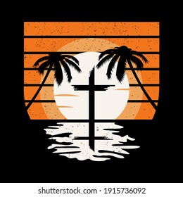 Sunrise Sunday,  Christian design background, Summer vector design illustration