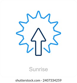 Sunrise and sunlight icon concept