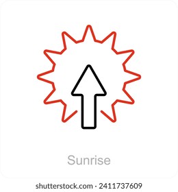 Sunrise and sunlight icon concept