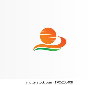 sunrise or sunset concept logo design icon