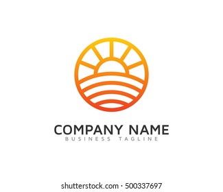 Sunrise Sunset Farm Logo Template