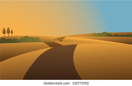 Sunrise sunset horizon background.  EPS 10 vector, grouped for easy editing. No open shapes or paths.