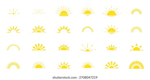 Sunrise sunset icon, Sunrise and sunset icon.