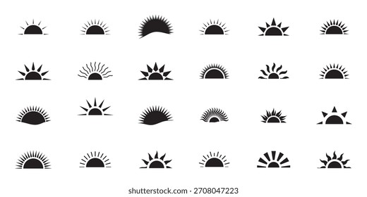 Sunrise sunset icon, Sunrise and sunset icon.