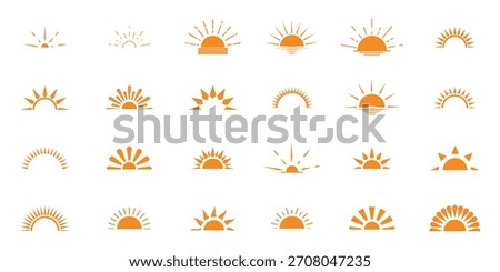 Sunrise sunset icon, Sunrise and sunset icon.