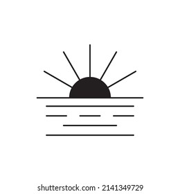Sunrise, sunset icon in black flat glyph, filled style isolated on white background