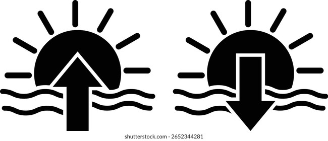 Sonnenaufgang und Sonnenuntergang Icon Illustration