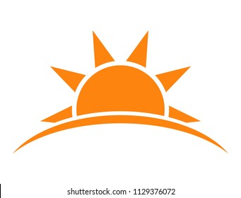 Sunrise or sunset icon isolated over white background