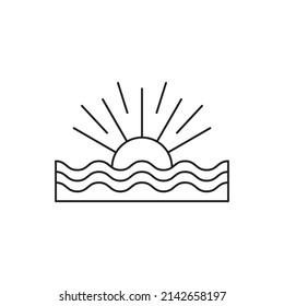 Sunrise, sunset icon line style icon, style isolated on white background