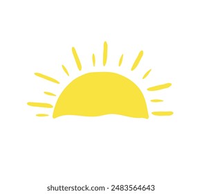 Sunrise and sunset icon. Sun over sea or ocean icon. Solar icon. Summer sea trave concept. Vector illustration