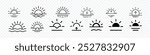 Sunrise sunset icon, Sunrise and sunset icon. Sun shines or sun ray icon. Sun over sea or ocean icons, Minimalist sun logo or sunrise icons or sunset icons