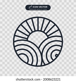 sunrise or sunset icon symbol template for graphic and web design collection logo vector illustration