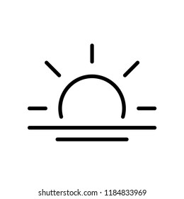 Sunrise or sunset icon in trendy flat style isolated on grey background. Website pictogram. Internet symbol for your web site design, logo, app, UI. Vector illustration, EPS10.