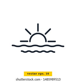 Sunrise Sunset Icon Vector Logo Design Template