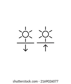 icono de salida de sol y puesta de sol,icono de mejor línea vector.